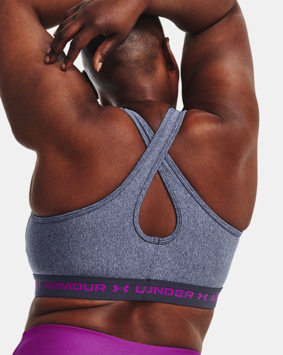 Sostén Deportivo Armour® Mid Crossback Heather para Mujer, Purple, pdpMainDesktop image number 1